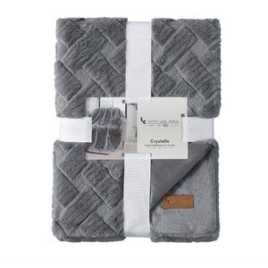 Koolaburra by UGG Crystelle Textured Faux Fur Throw in Gray